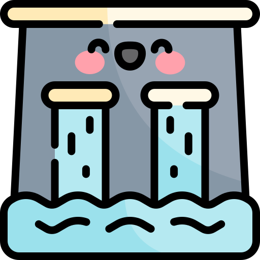 represa Kawaii Lineal color icono