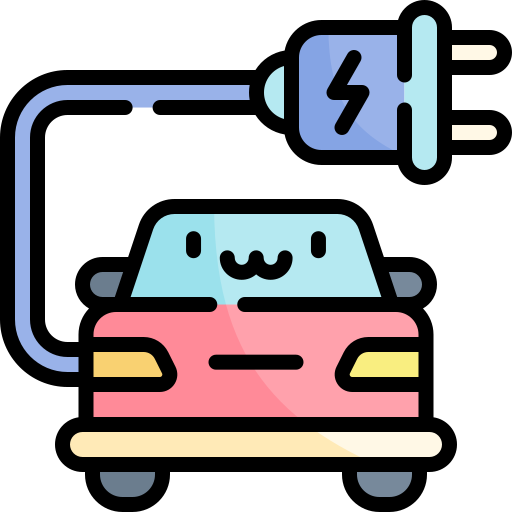 elektroauto Kawaii Lineal color icon
