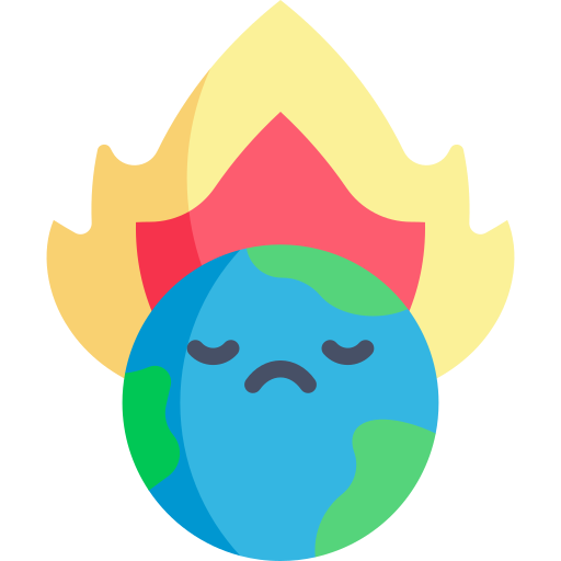 Global Warming Kawaii Flat icon