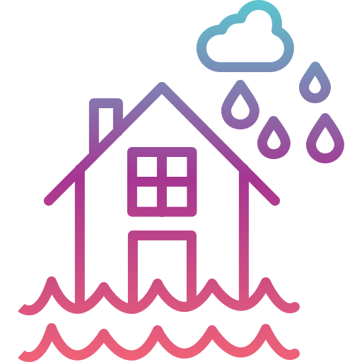 Flooded house Generic gradient outline icon