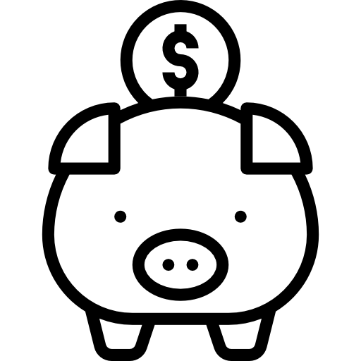 Świnka skarbonka mynamepong Lineal ikona