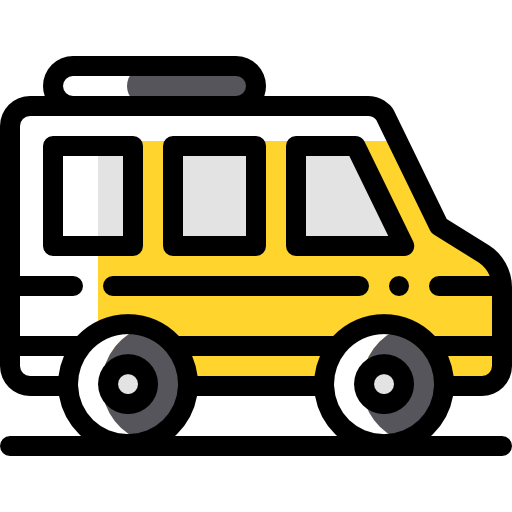 schoolbus Detailed Rounded Color Omission icoon