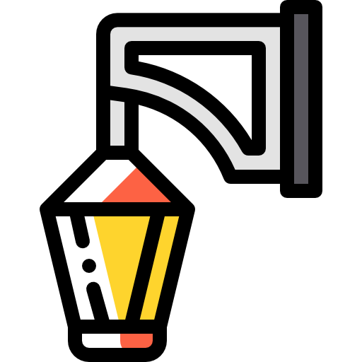 Street light Detailed Rounded Color Omission icon