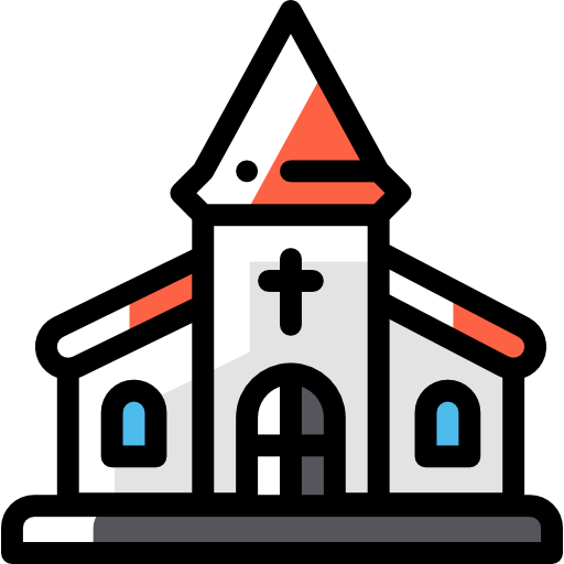 Church Detailed Rounded Color Omission icon
