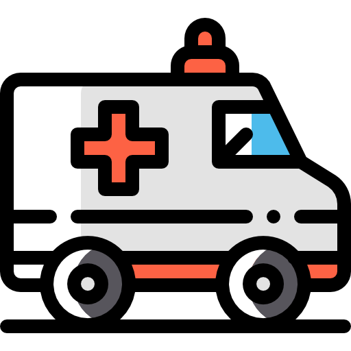 ambulancia Detailed Rounded Color Omission icono