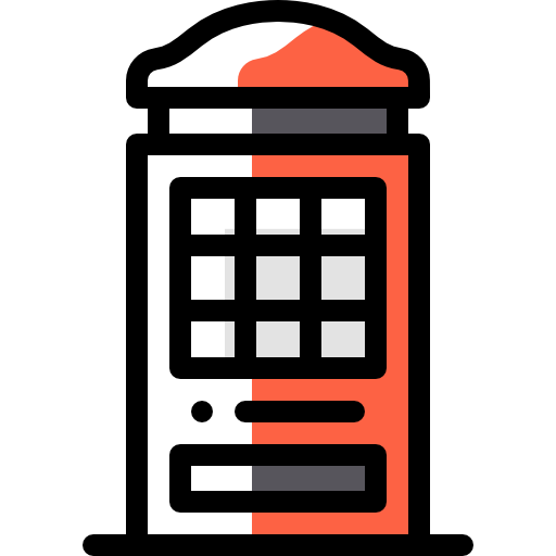 Телефонная будка Detailed Rounded Color Omission иконка