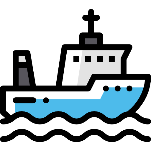 Boat Detailed Rounded Color Omission icon