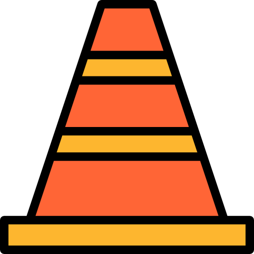 Traffic cone mynamepong Lineal Color icon