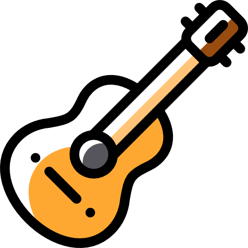 Guitar Detailed Rounded Color Omission icon