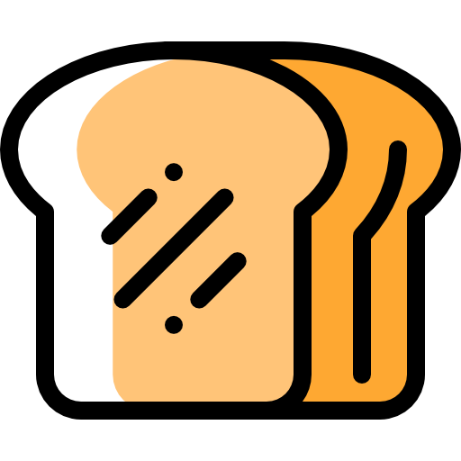 Bread Detailed Rounded Color Omission icon