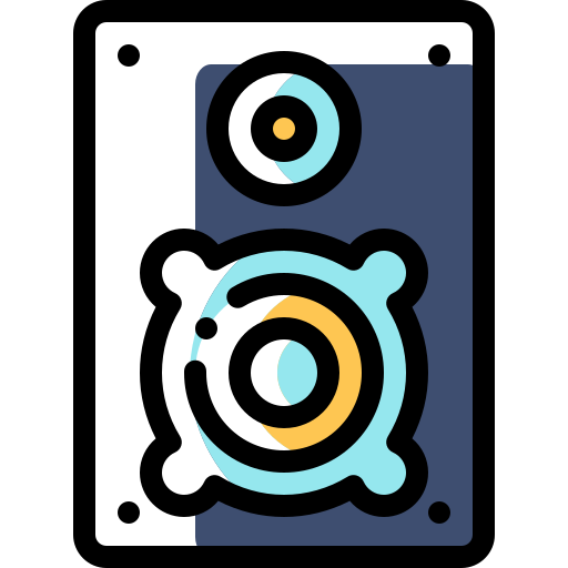 Speakers Detailed Rounded Color Omission icon