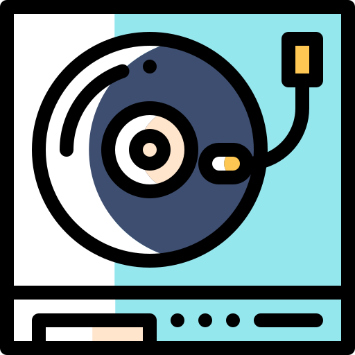 Turntable Detailed Rounded Color Omission icon