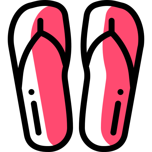 flip flops Detailed Rounded Color Omission icon