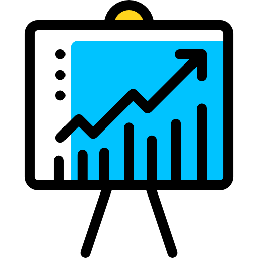 Line chart Detailed Rounded Color Omission icon