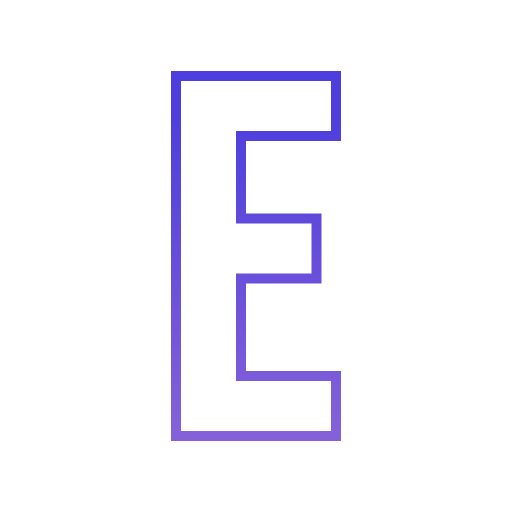 lettera e Generic gradient outline icona