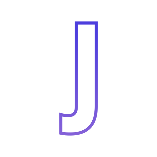 문자 j Generic gradient outline icon