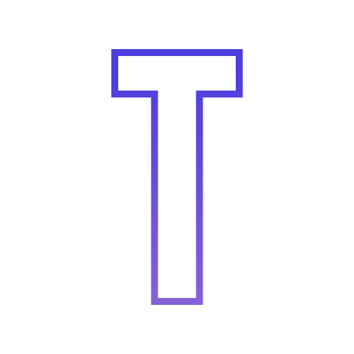litera t Generic gradient outline ikona