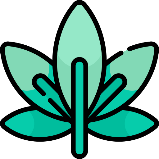 marihuana Kawaii Lineal color ikona