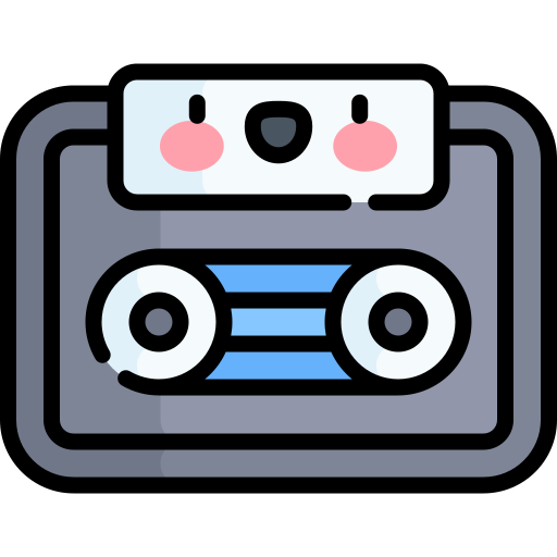 カセットテープ Kawaii Lineal color icon