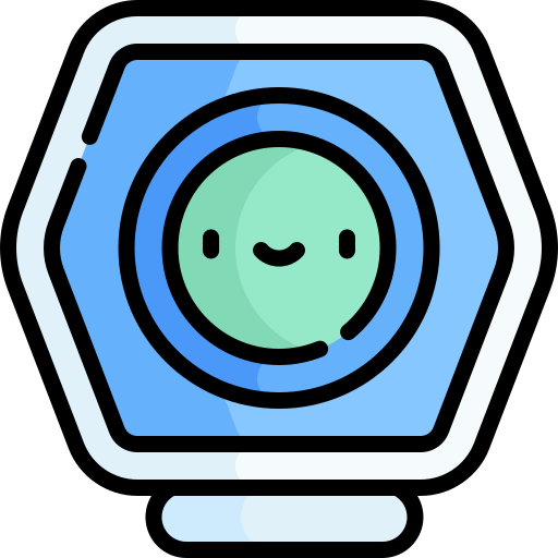 computadora Kawaii Lineal color icono