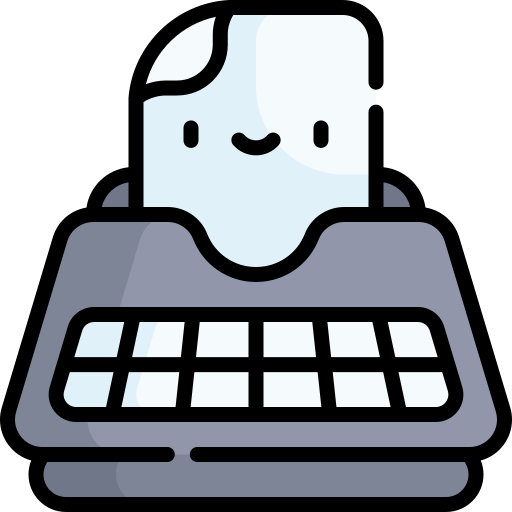 machine à écrire Kawaii Lineal color Icône
