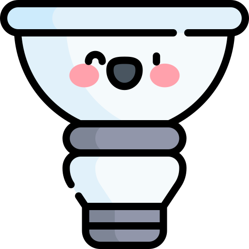 할로겐 램프 Kawaii Lineal color icon