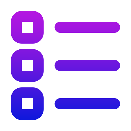 List Generic gradient outline icon