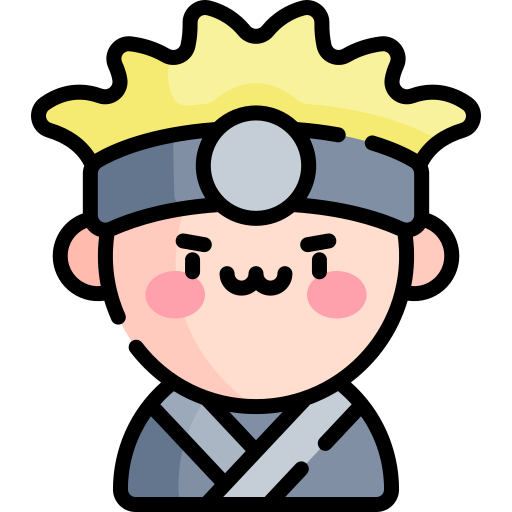 ninja Kawaii Lineal color icono