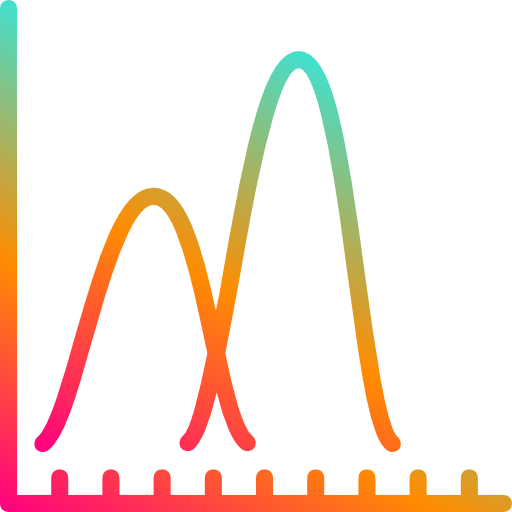 gráfico de linha Neung Lineal Gradient Ícone