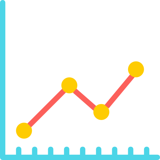 gráfico de linea Neung Flat icono