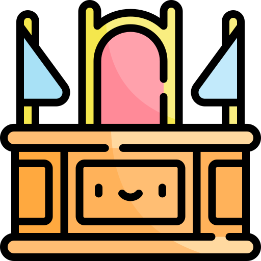 法廷 Kawaii Lineal color icon
