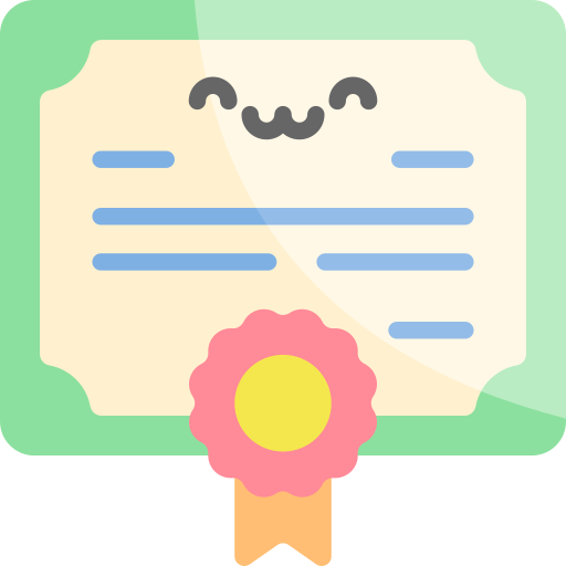 Certificate Kawaii Flat icon