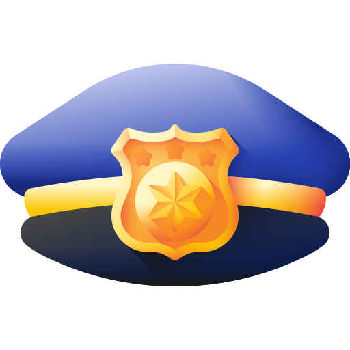 Police hat 3D Color icon