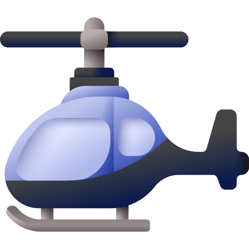 helicóptero 3D Color icono