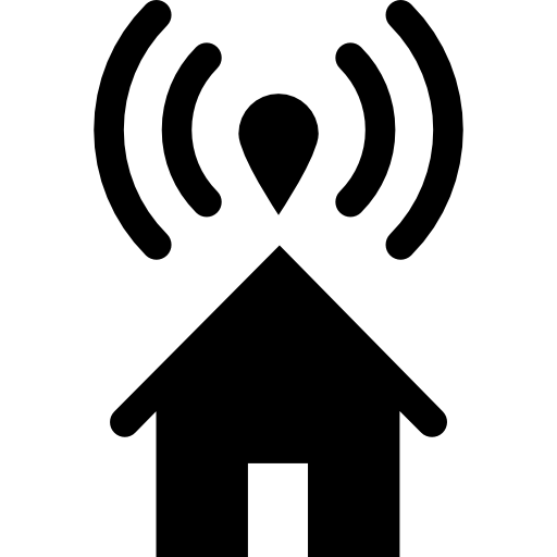 casa con wifi  icono