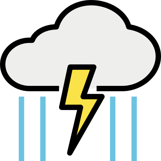 Thunderstorm geotatah Lineal Color icon