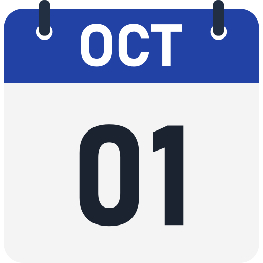 1 ottobre Generic color fill icona
