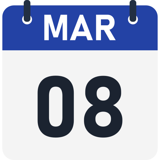 March 8 Generic color fill icon
