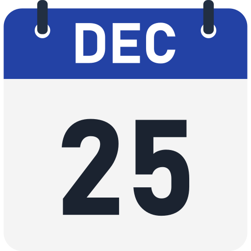 December 25 Generic color fill icon