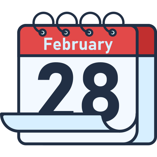 February 28 Generic color lineal-color icon