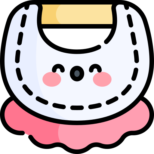 babero Kawaii Lineal color icono