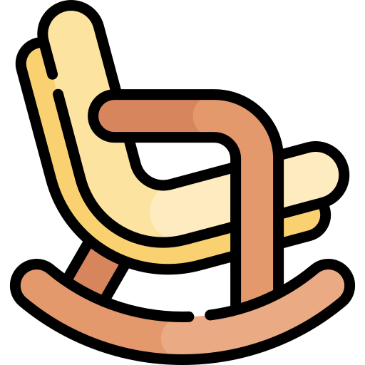 silla Kawaii Lineal color icono