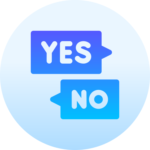 Yes and no Basic Gradient Circular icon