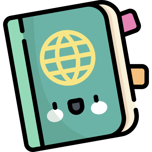 pasaporte Kawaii Lineal color icono