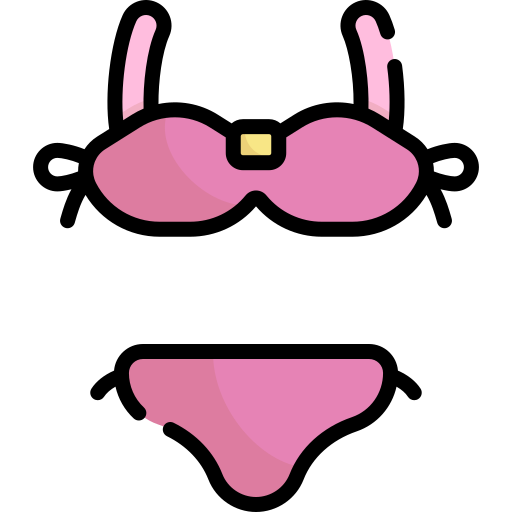 bikini Kawaii Lineal color ikona
