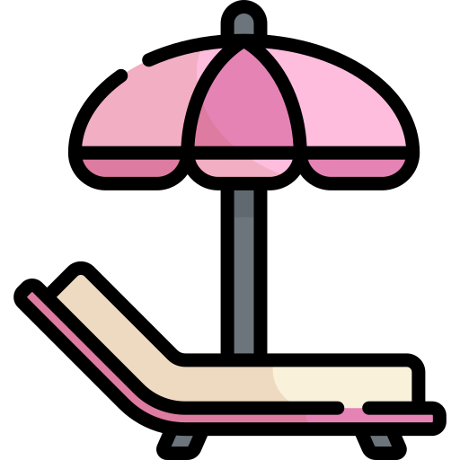 Sunbed Kawaii Lineal color icon