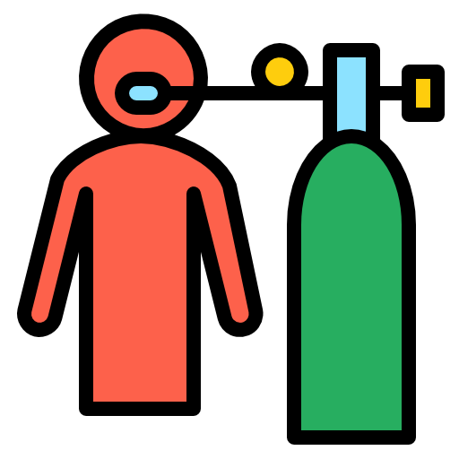 oxígeno geotatah Lineal Color icono