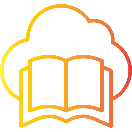 biblioteca en la nube Generic gradient outline icono