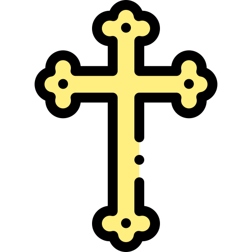 christliches kreuz Detailed Rounded Lineal color icon
