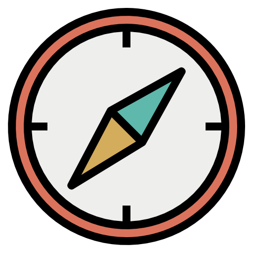 kompas geotatah Lineal Color ikona